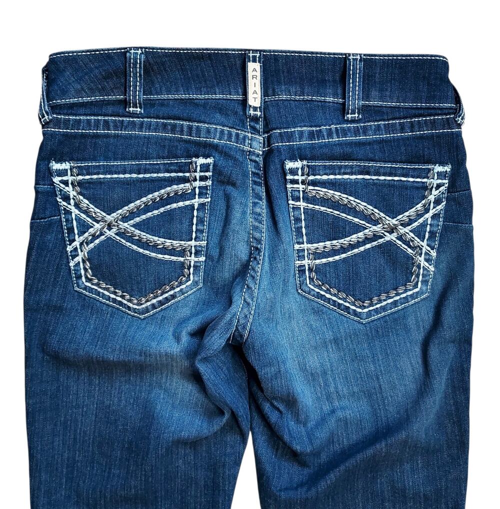 Ariat R.E.A.L. Entwined Womens Mid-Rise Stretch Bootcut Jeans Marine Wash Sz 31L